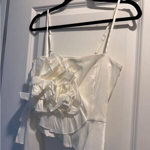 Chic White Floral Camisole Top